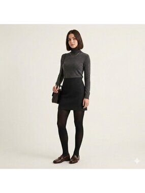 Zara Scuba Skirt Women S Black Zip Stretch Grunge Bodycon Mini Office Siren Edgy
